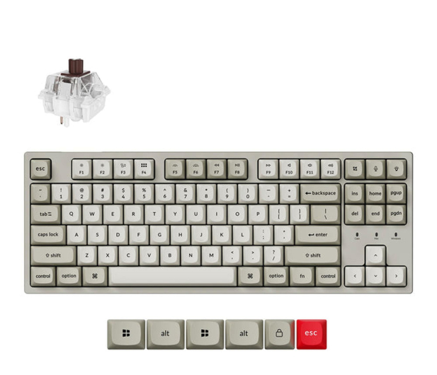 Keychron C1Pro M3 Wired Mechanical Super Brown RGB HotSwap TKL - 1507469 - zdjęcie 2